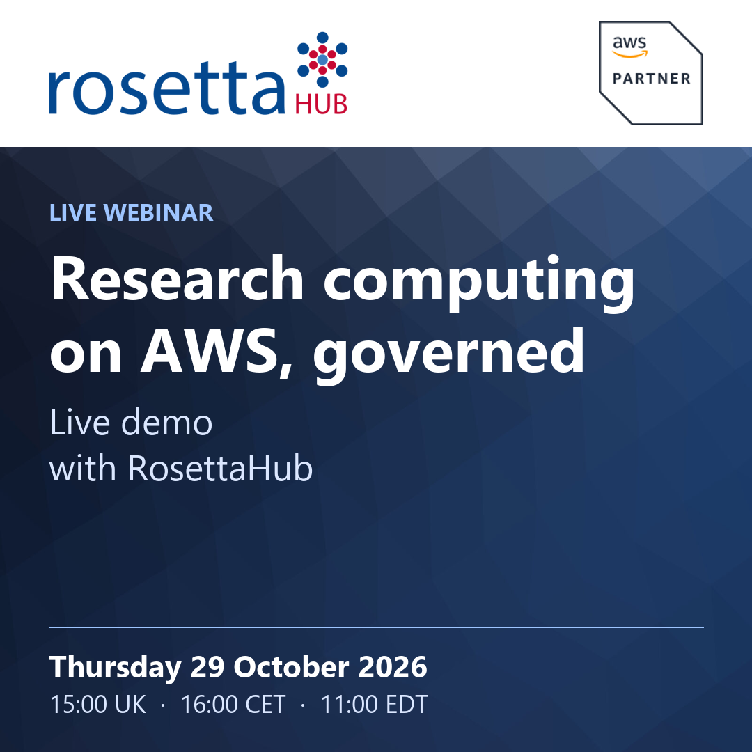 Research computing on AWS, governed: live webinar, Thursday 29 October 2026